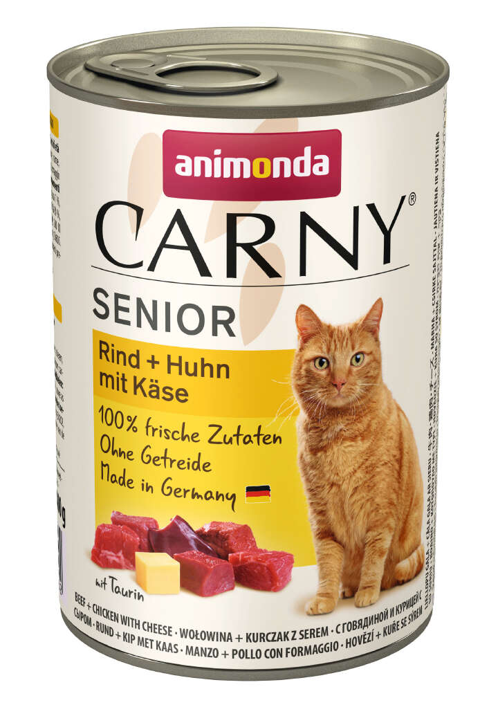 animonda Katzen-Nassfutter Senior Rind + Huhn mit Käse